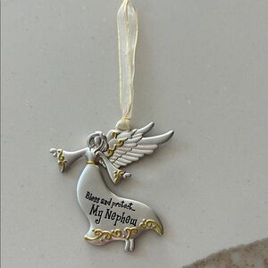 Silver and Gold Angel Ornament, for Nephew